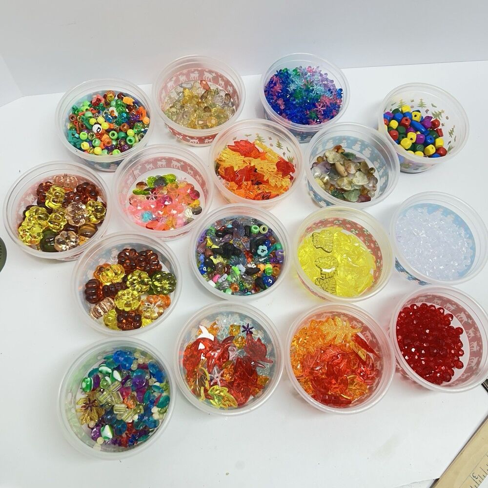 Bulk craft bead destash lot weighing a total of 36 ounces (2.25 pounds)